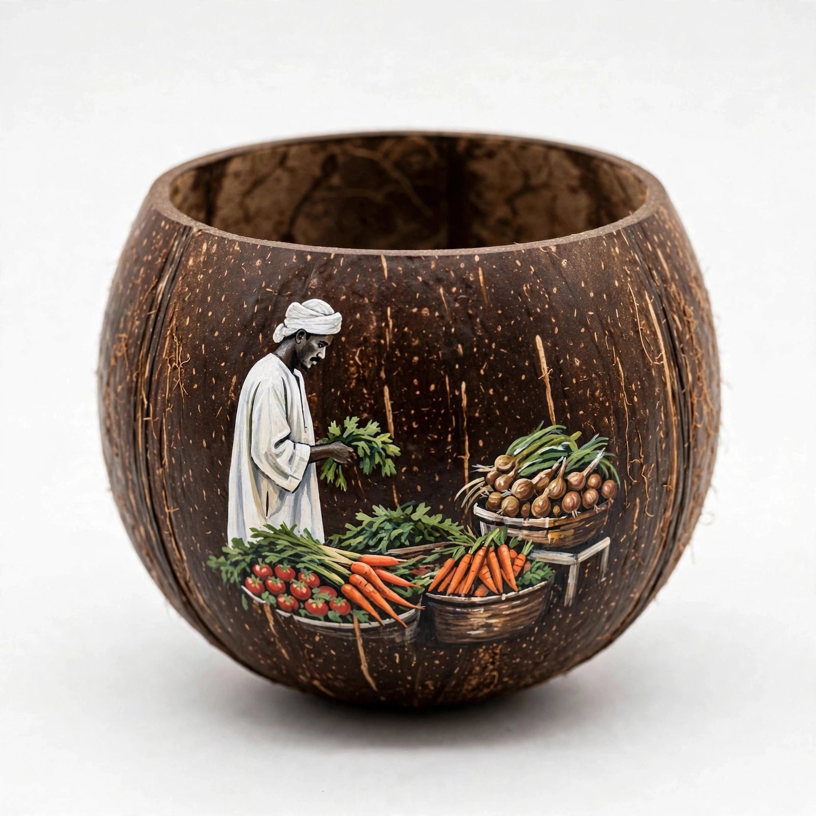 HCC-0803 | Morning at the Village Market – Sudanese Heritage Coconut Cup