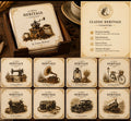 CC- 0701| Classic Heritage Ceramic Coaster Set (Set of 4)