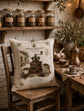 VC-05011| Vintage Coffee Mill Canvas Cushion Cover – Timeless Heritage Collection