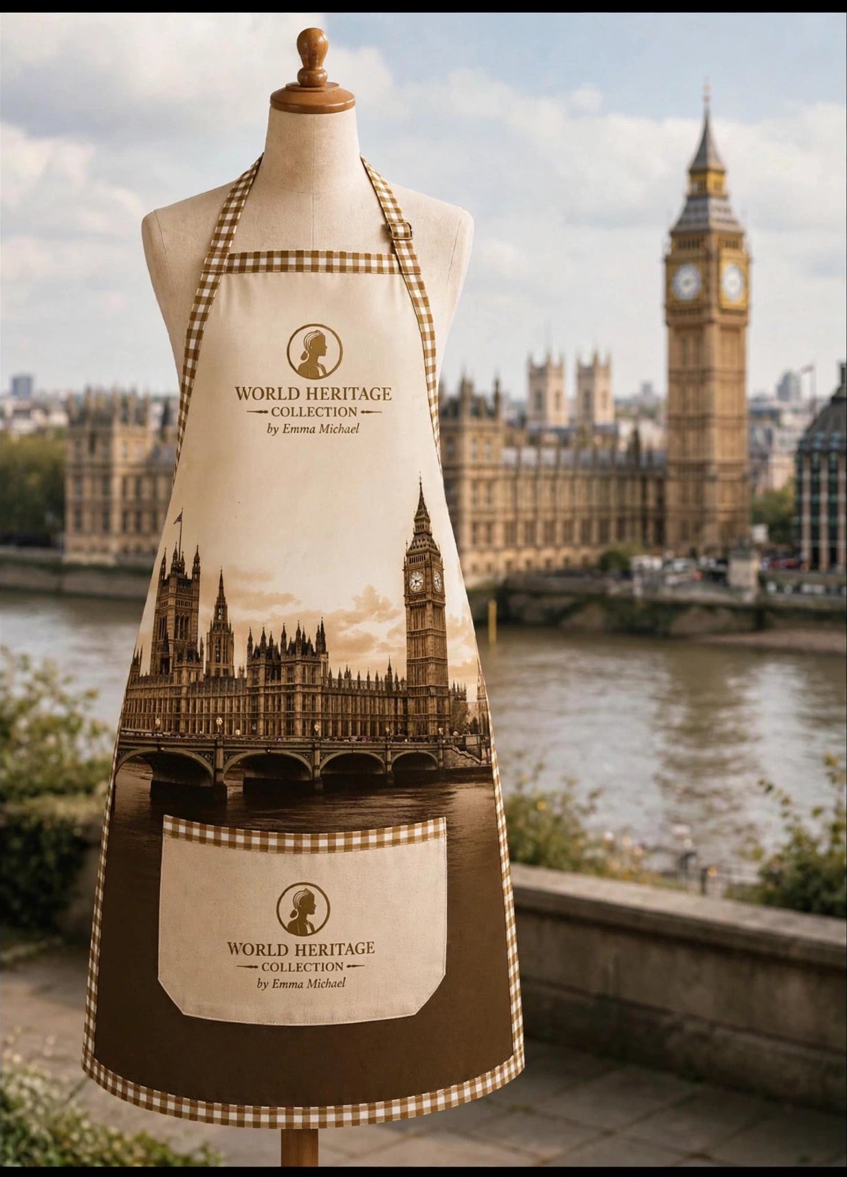 LA-0106| Big Ben Riverside Luxury Kitchen Apron-– Heritage London Collection
