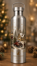 🎄XB-0503| Christmas Village Journey Stainless Steel Water Bottle – Limited Seasonal Edition