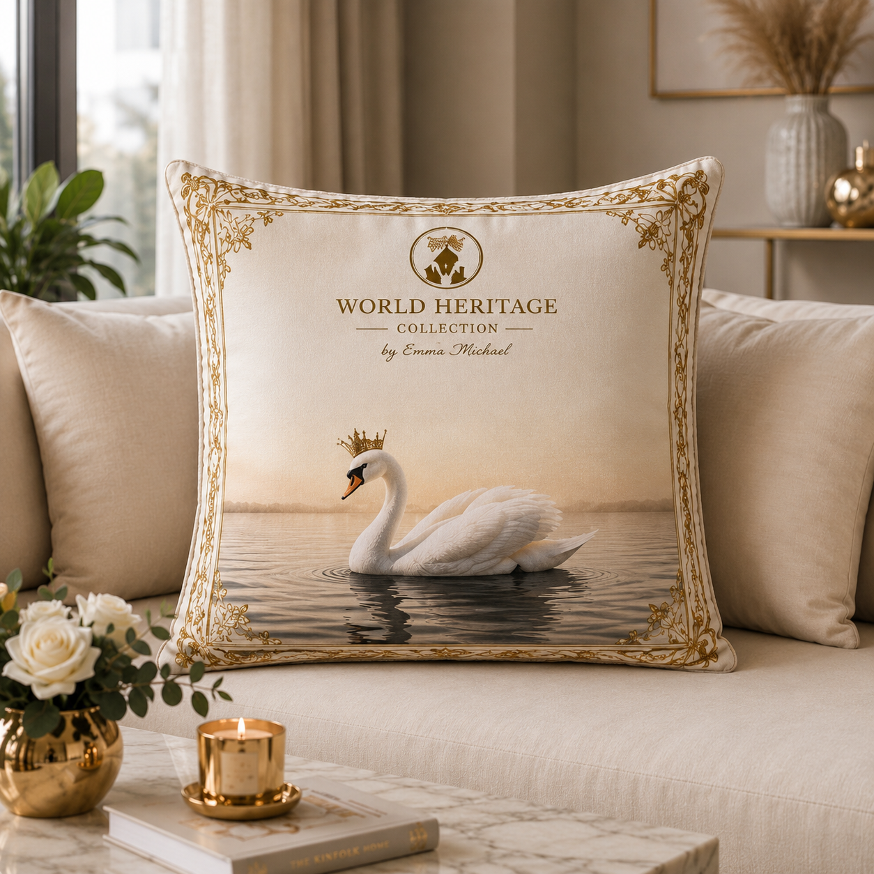 LC-0205| Royal Swan at St James’s Park Luxury Velvet Cushion Cover