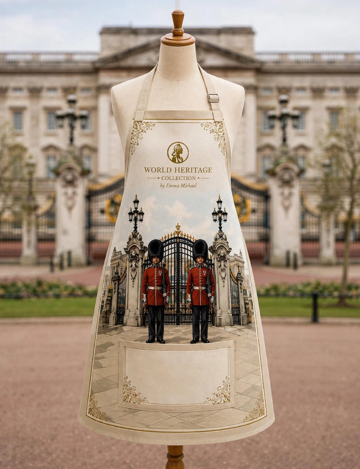 LA-0103| Royal Guard at Buckingham Palace Luxury Kitchen Apron – Heritage London Collection