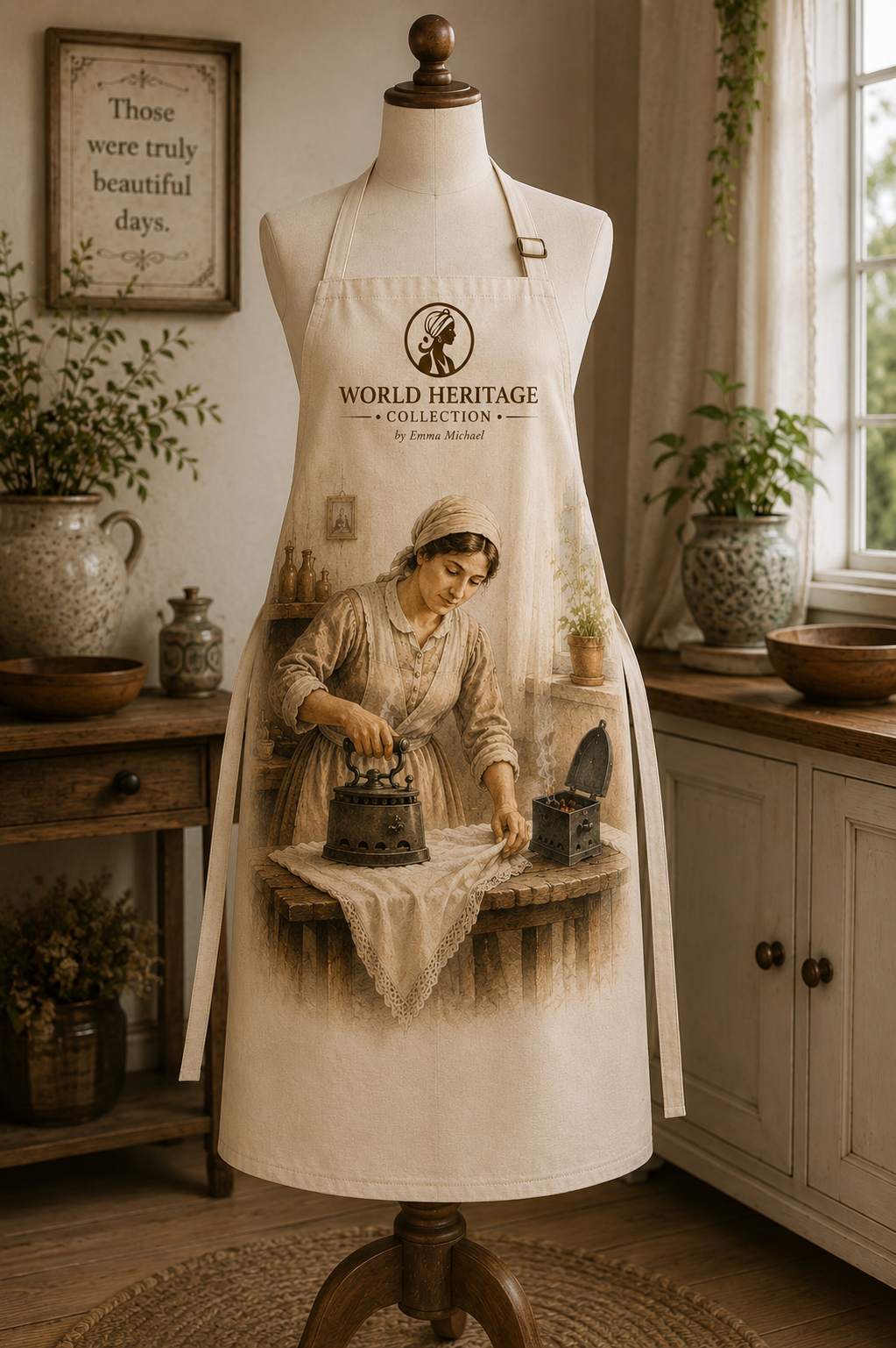VKA- 0104| Grandma’s Charcoal Iron Vintage Kitchen Apron – Classic Heritage Collection