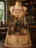 VKA-02011| Classic Heritage Antique Coffee Grinder Apron – Vintage European Café Collection