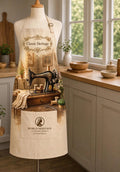 VKA-0201 | Grandmother’s Sewing Machine – Classic Heritage Luxury Kitchen Apron.