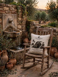 VC- 05022| Vintage Water Wheel Canvas Cushion Cover – Timeless Heritage Collection