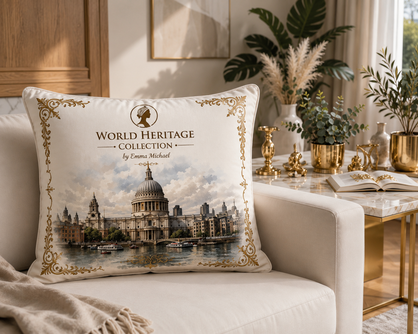 LC-0201| St Paul’s Cathedral Luxury Decorative Cushion Cover – Heritage London Collection