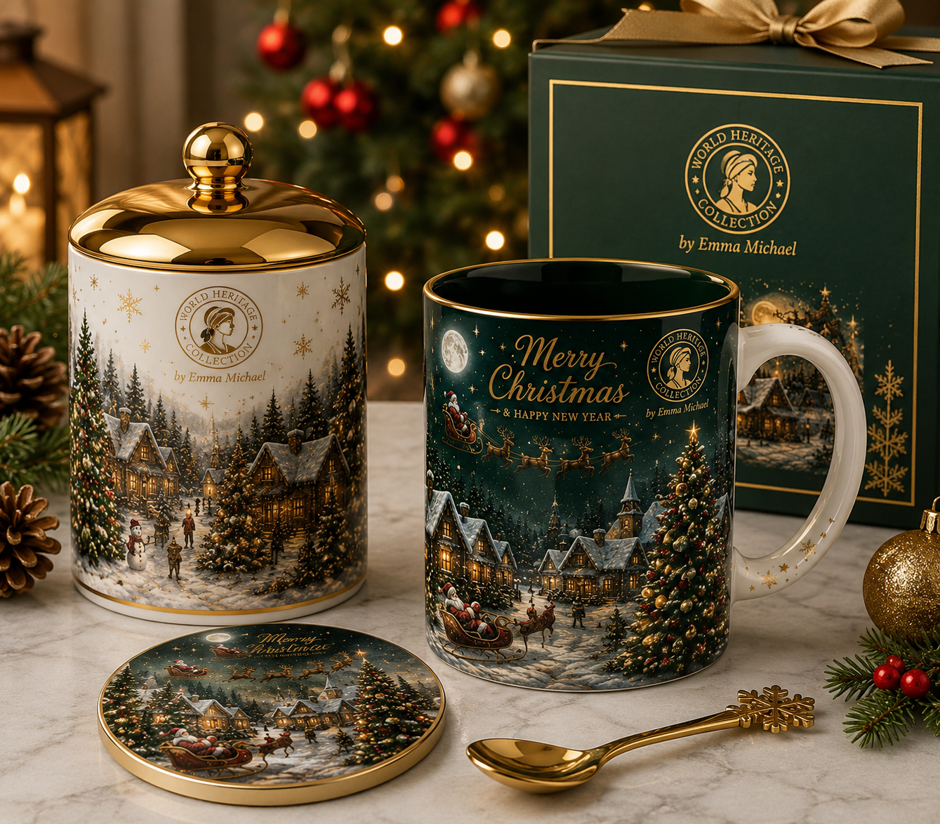 🎄 XM-01010| Christmas Eve Village – Limited Christmas Edition Mug Gift Set