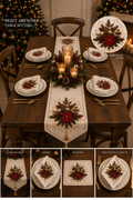 🎄 XTR- 0201 | World Heritage Classic Christmas Table Runner & Napkin Set