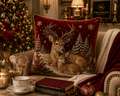🎄XC- 0302 | Deer Family Christmas Velvet Cushion Cover