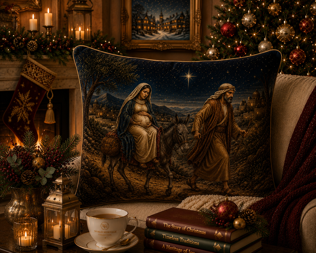 🎄XC-0304 Journey to Bethlehem Luxury Velvet Cushion Cover