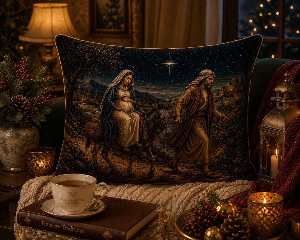 🎄XC-0304 Journey to Bethlehem Luxury Velvet Cushion Cover
