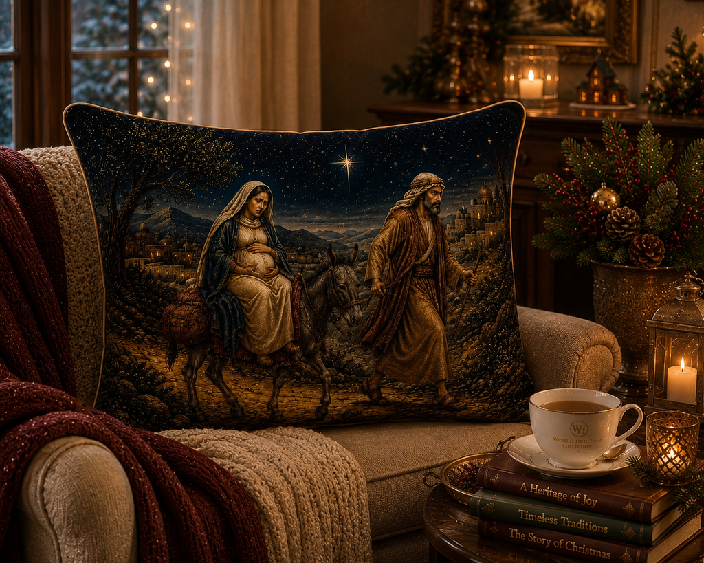 🎄XC-0304 Journey to Bethlehem Luxury Velvet Cushion Cover