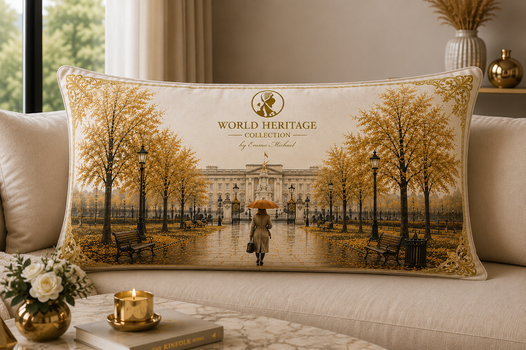 LC-0202| Autumn Promenade Luxury Decorative Cushion Cover – London Heritage Collection