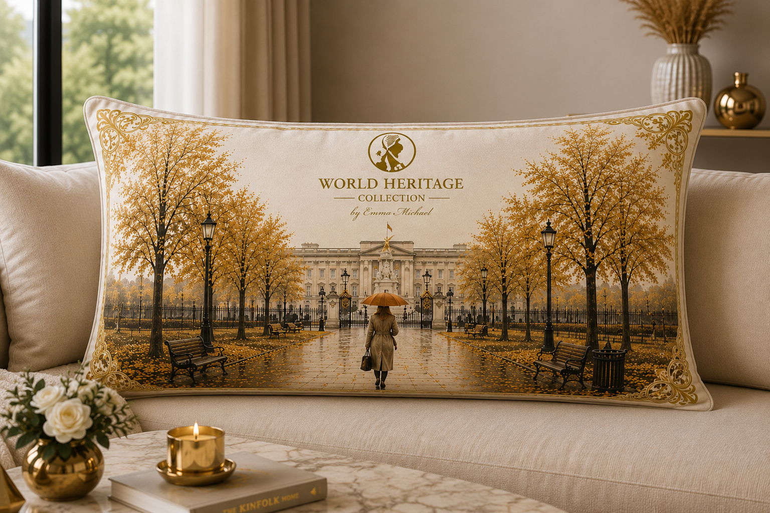 LC-0202| Autumn Promenade Luxury Decorative Cushion Cover – London Heritage Collection