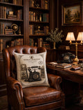 VC- 0507| Vintage Telephone Canvas Cushion Cover – Timeless Heritage Collection