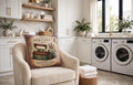 VC-0515| Vintage Painted Charcoal Iron Canvas Cushion Cover – Timeless Heritage Collectio