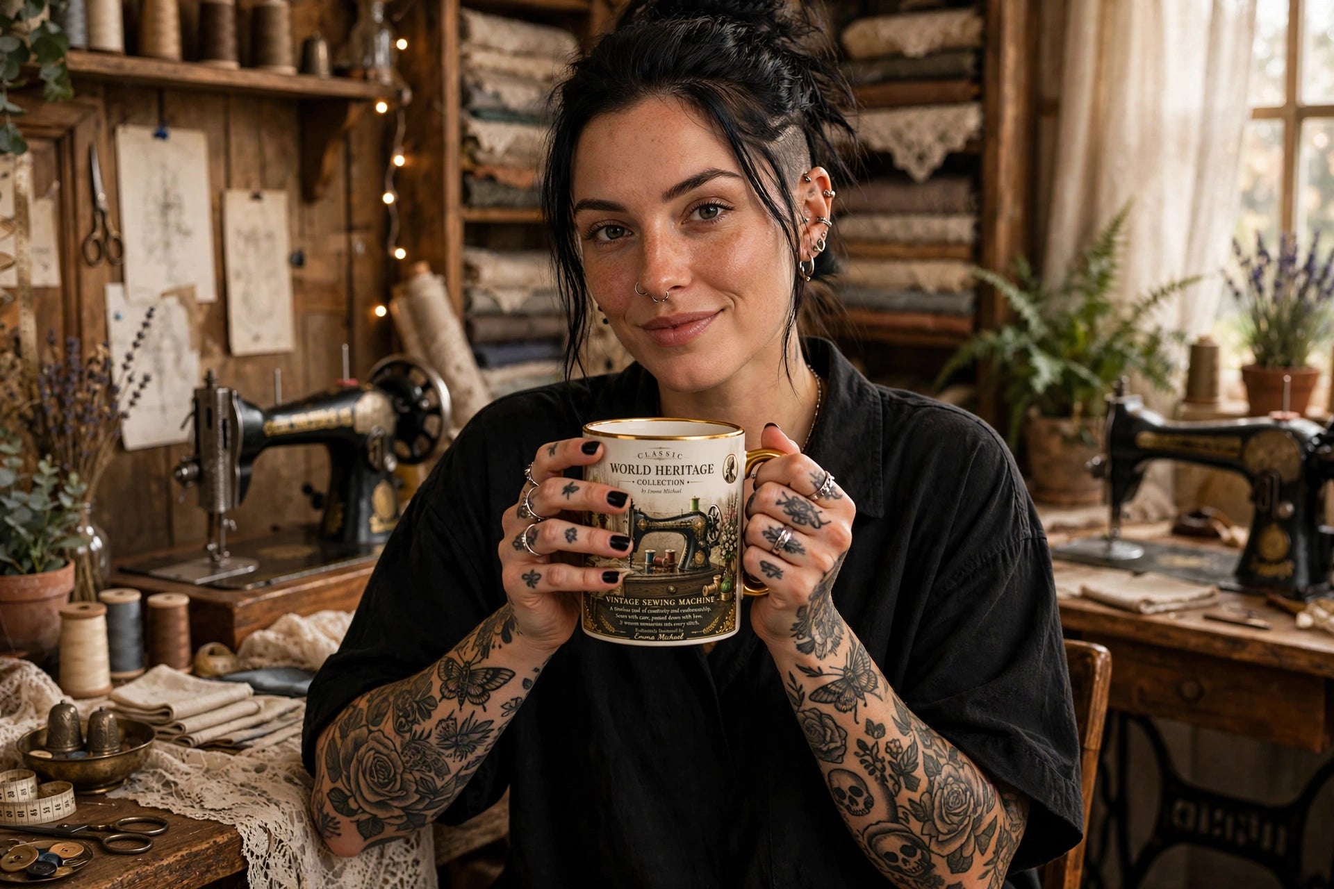 VMS- 0601 | Timeless Stitches Mug & Coaster Gift Set – Heritage Edition