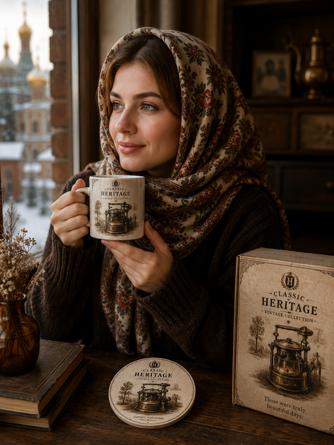 VMS- 0602 | Vintage Kerosene Stove Mug & Coaster Gift Set – Heritage Edition