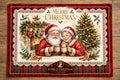 XTM-0705| XTM-0705 | Santa & Mrs. Claus Luxury Christmas Placemat Set (Set of 6)