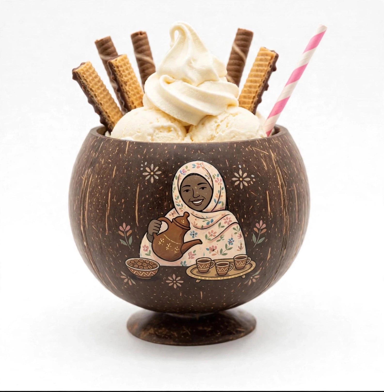 HCC-0805 | The Aroma of Sudanese Tea & Coffee – Sudanese Heritage Coconut Cup